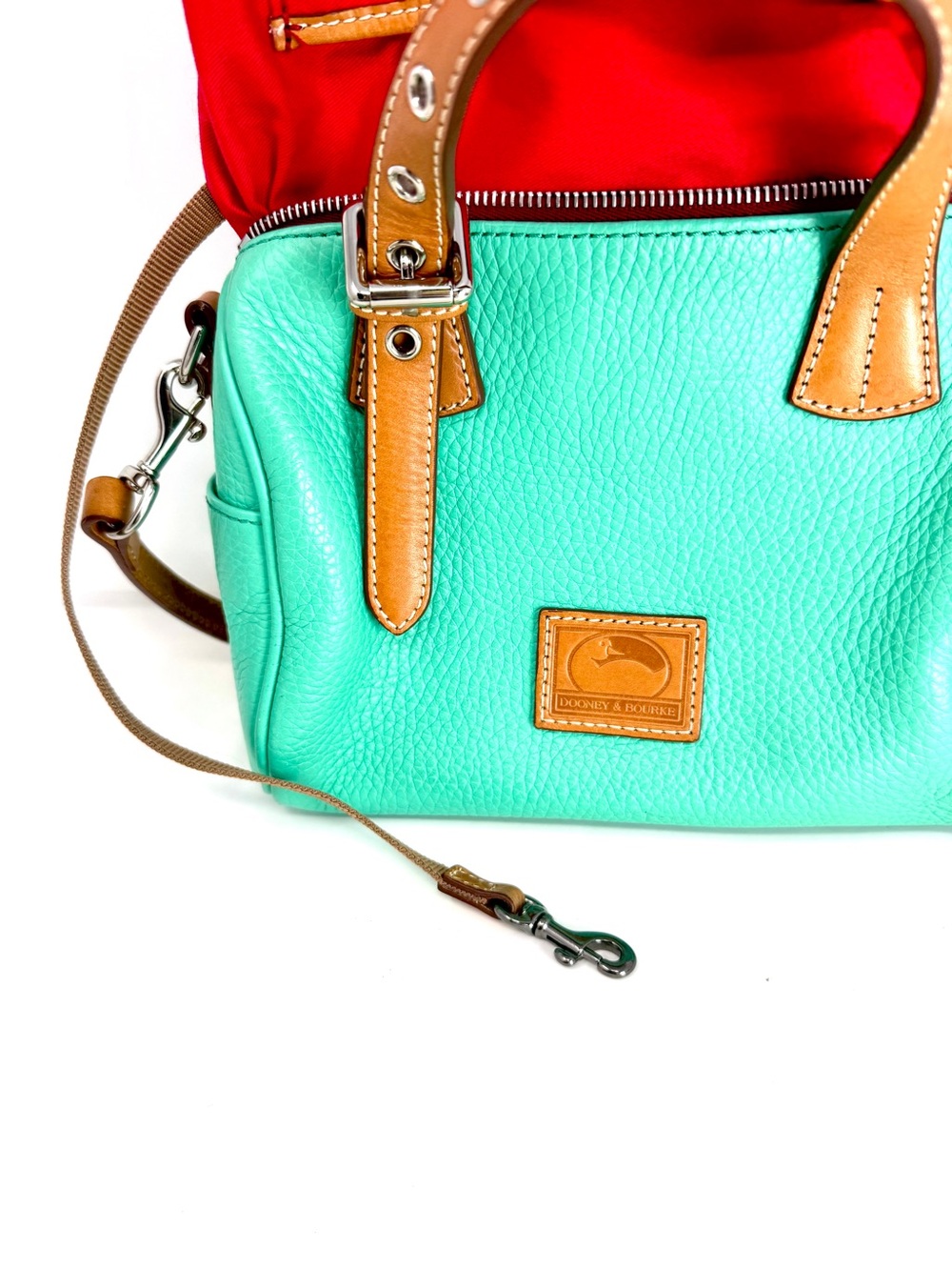 Dooney & Bourke Patterson Pebble Leather Small Kendra Satchel Mint Green - EUC - Picture 6 of 16